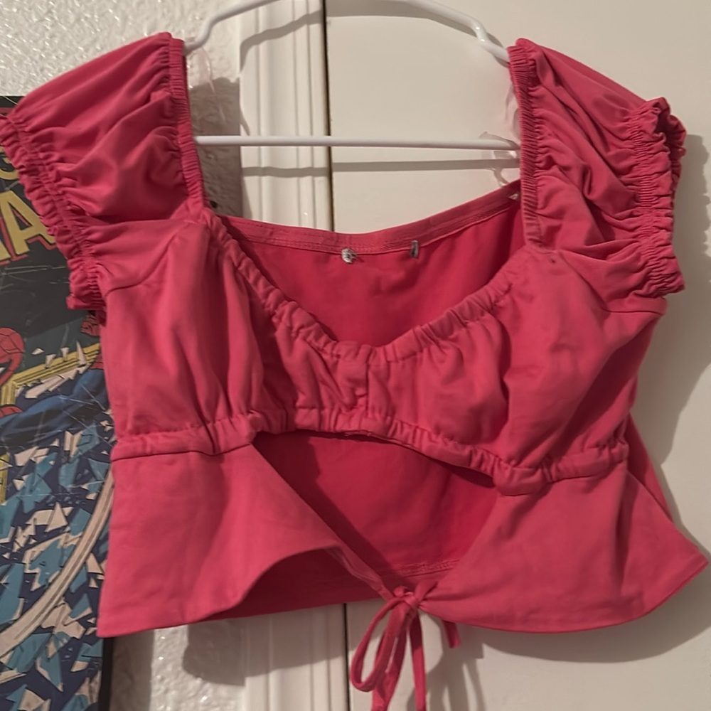 Pink cropped top